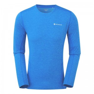 Montane Dart Long Sleeve T-shirt Herr Blå | NAI8528YO