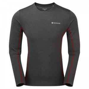 Montane Dart Long Sleeve T-shirt Herr Mörkgrå | UHQ6524ZF