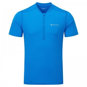 Montane Dart Nano Zip T-shirt Herr Blå | QXK5673SZ