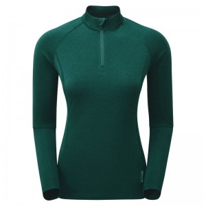 Montane Dart Thermo Zip Neck T-shirt Dam Mörkgröna | FFF6618FL