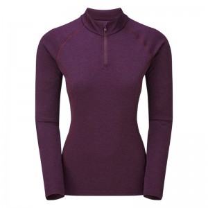 Montane Dart Zip Neck T-shirt Dam Lila | HRA7956SF