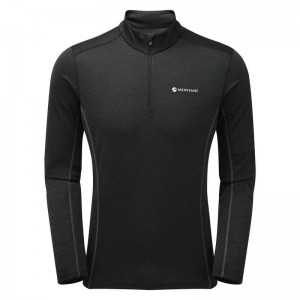 Montane Dart Zip Neck T-shirt Herr Svarta | WCA2824QD