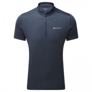 Montane Dart Zip T-shirt Herr Mörkblå | RJM9149KQ