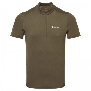 Montane Dart Zip T-shirt Herr Mörkgröna | FWF7730LE