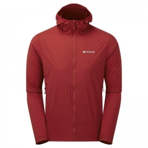 Montane Featherlite Hooded Windproof Jacka Herr Mörkröda | TVE3572LE