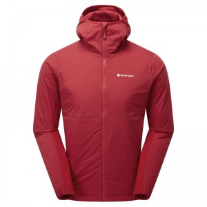 Montane Fireball Lite Hooded Isolerade Jackor Herr Mörkröda | LGG1485QK