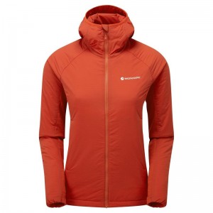 Montane Fireball Lite Hooded Isolerade Jackor Dam Orange Röda | IIO7214HW