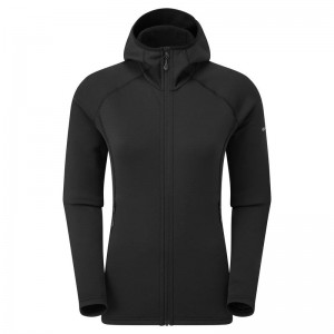 Montane Fury Hooded Fleecejackor Dam Svarta | CIU966RB