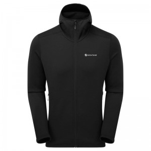 Montane Fury Hooded Fleecejackor Herr Svarta | LQU9271WU