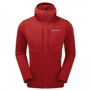 Montane Fury XT Hooded Fleecejackor Herr Mörkröda | HQU3422RB