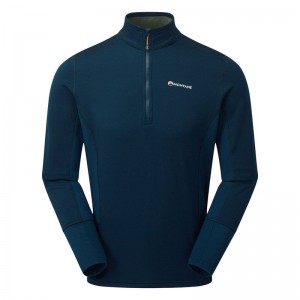 Montane Iridium Hybrid Pull-On Fleecejackor Herr Marinblå Blå | OTW6641LE