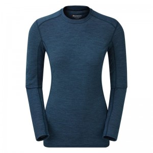 Montane Primino 140 Long Sleeve T-shirt Dam Marinblå Blå | WBX4620CG