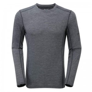 Montane Primino 140 Long Sleeve T-shirt Herr Svarta | EAU4160MU