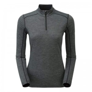 Montane Primino 140 Zip Neck Underställströja Dam Svarta | MKG4055VC