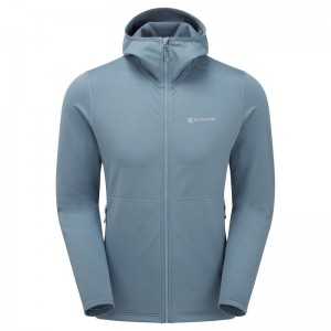 Montane Protium Hooded Fleecejackor Herr Grå Blå | AYW875PQ