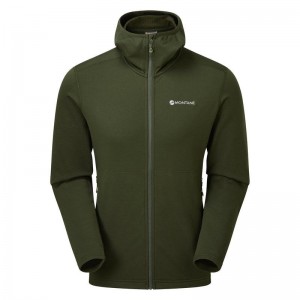 Montane Protium Hooded Fleecejackor Herr Mörkgröna | JDF4442TE