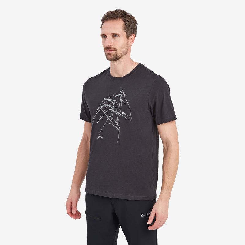 Montane Abstract Mountain T-shirt Herr Grå | JLQ883HT