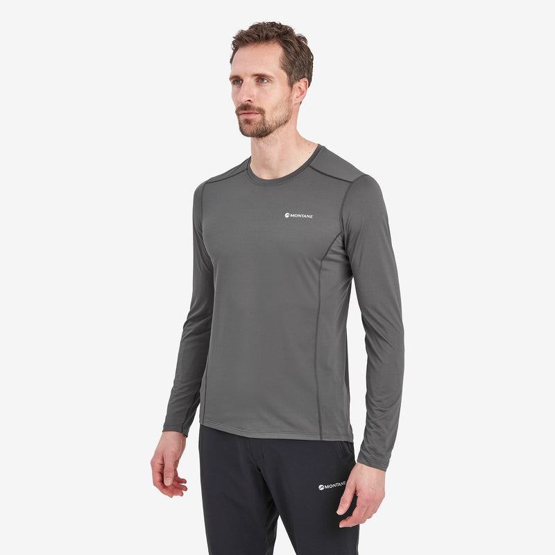 Montane Dart Lite Long Sleeve T-shirt Herr Mörkgrå | AZO3014RE