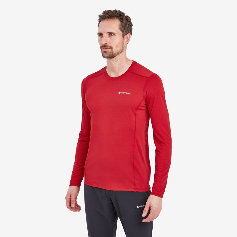 Montane Dart Lite Long Sleeve T-shirt Herr Mörkröda | ZWX7086RG