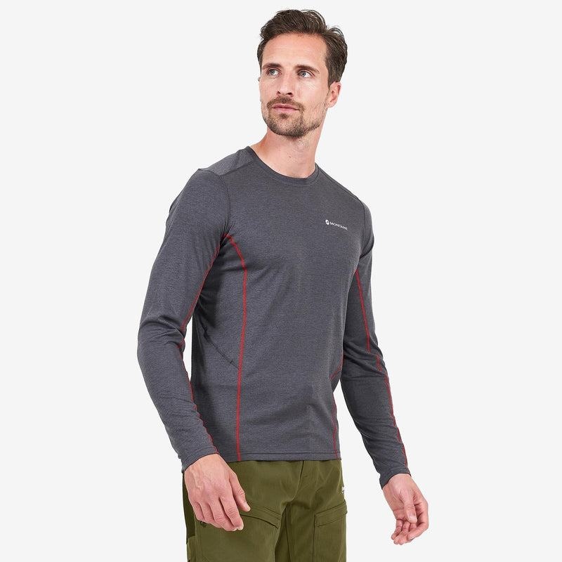 Montane Dart Long Sleeve T-shirt Herr Mörkgrå | UHQ6524ZF