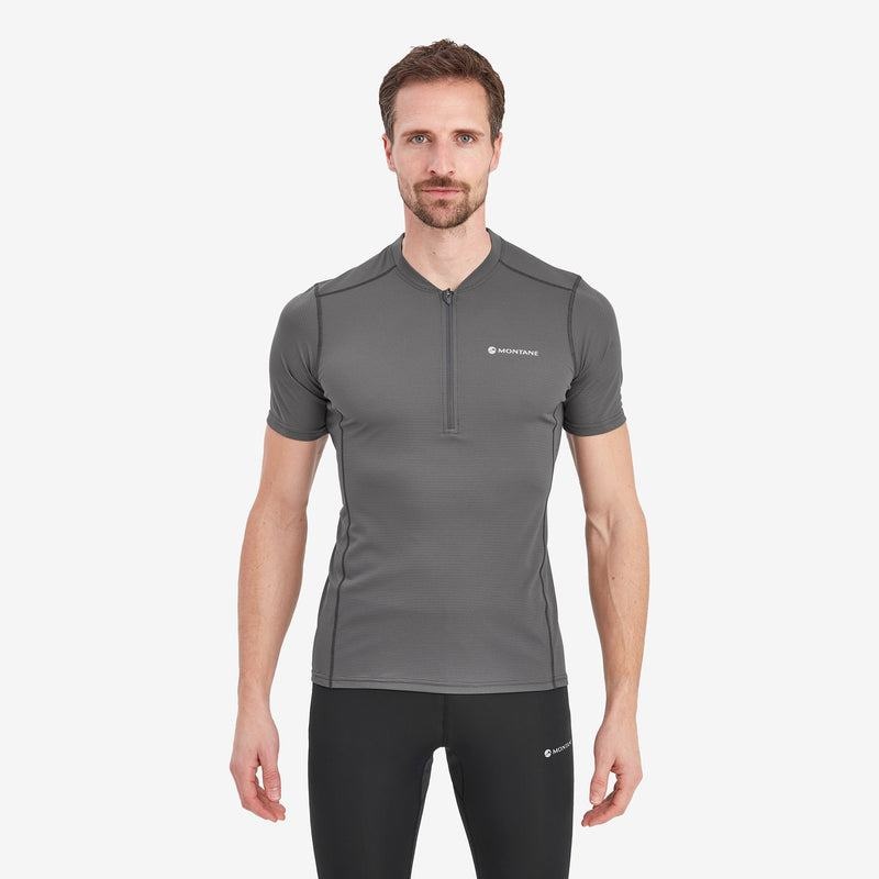 Montane Dart Nano Zip T-shirt Herr Mörkgrå | RJQ89100UU