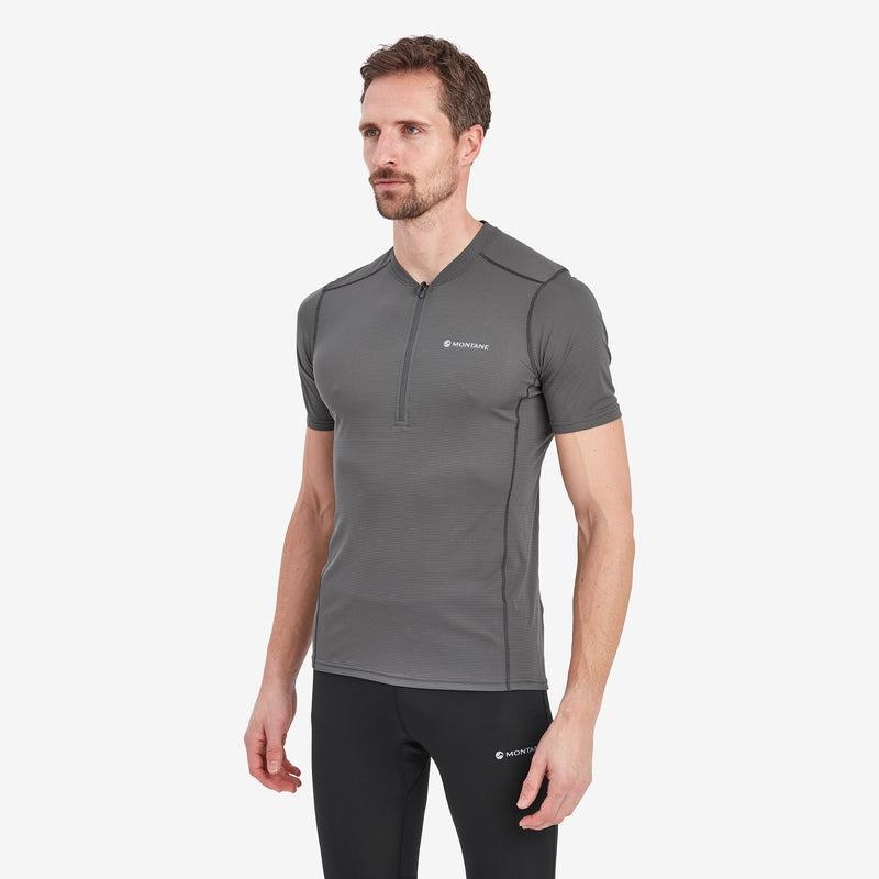 Montane Dart Nano Zip T-shirt Herr Mörkgrå | RJQ89100UU