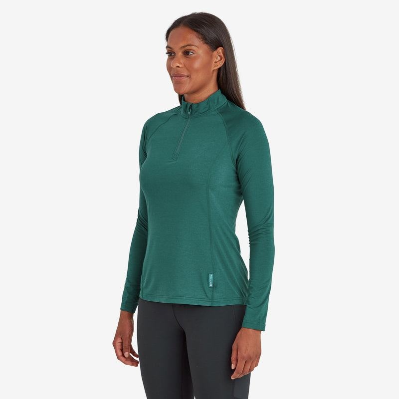 Montane Dart Thermo Zip Neck T-shirt Dam Mörkgröna | FFF6618FL