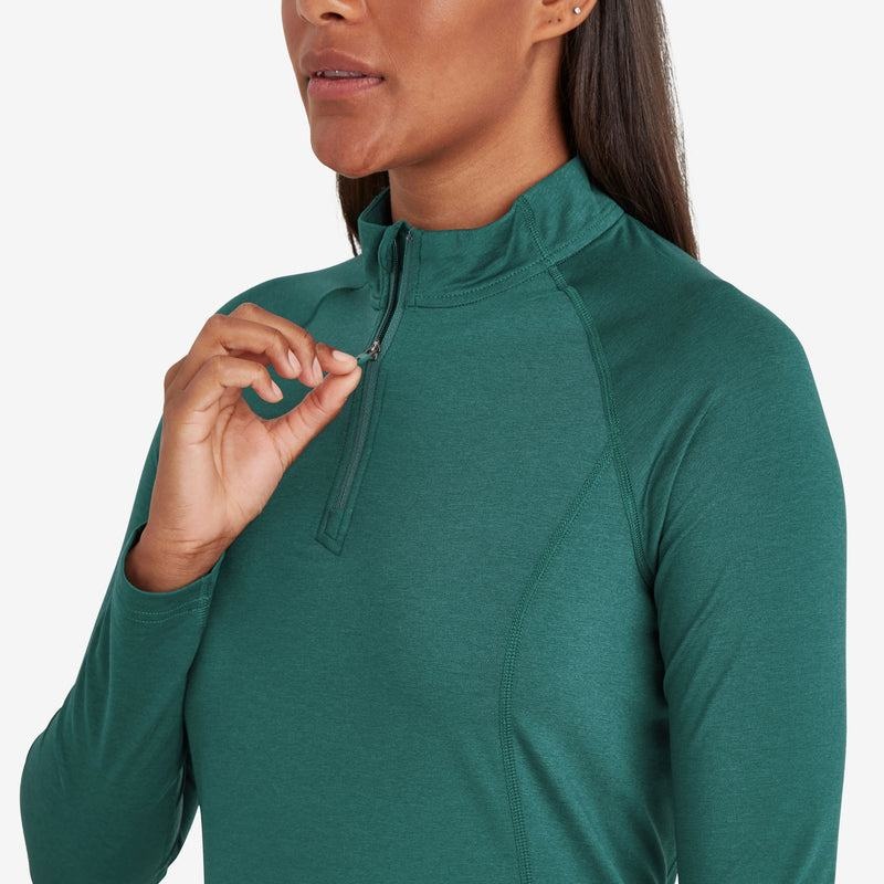 Montane Dart Thermo Zip Neck T-shirt Dam Mörkgröna | FFF6618FL