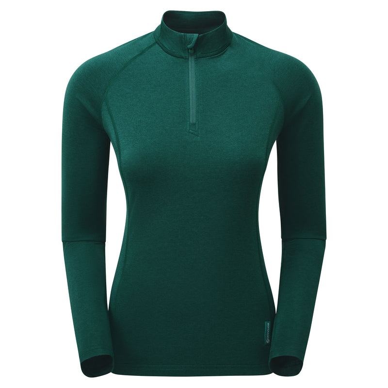 Montane Dart Thermo Zip Neck T-shirt Dam Mörkgröna | FFF6618FL