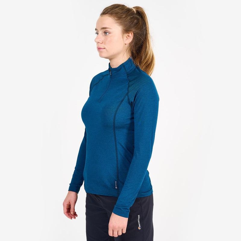 Montane Dart Thermo Zip Neck T-shirt Dam Marinblå Blå | LTG1630BC