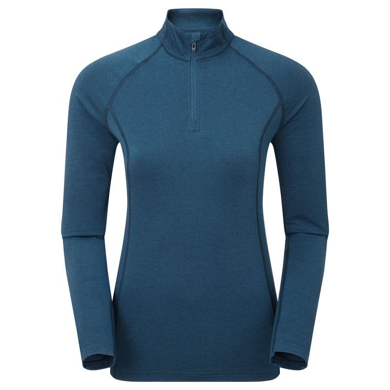 Montane Dart Thermo Zip Neck T-shirt Dam Marinblå Blå | LTG1630BC