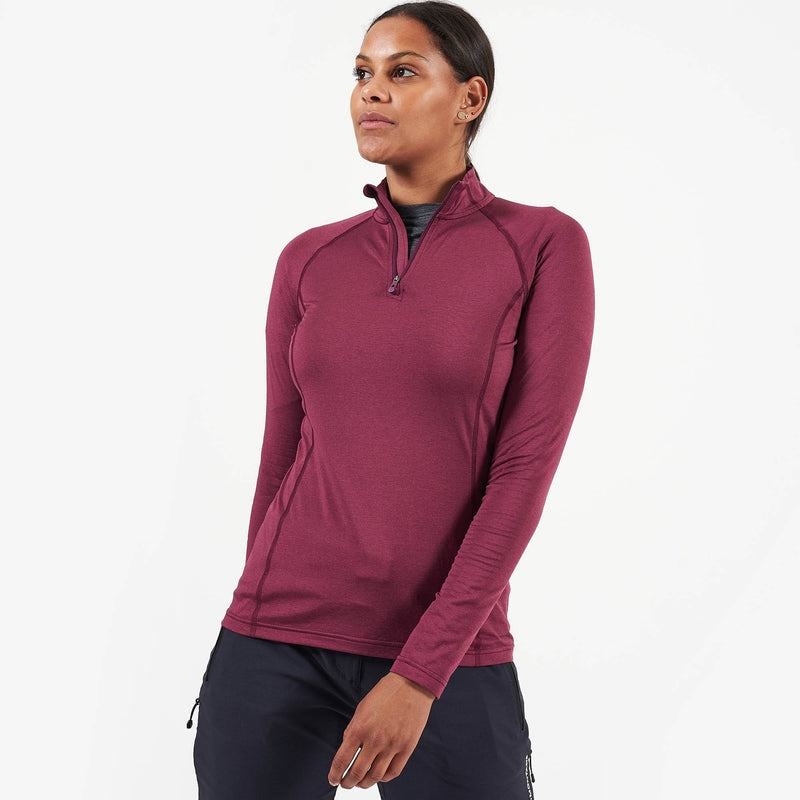 Montane Dart Thermo Zip Neck T-shirt Dam Mörklila | VMM1517CU