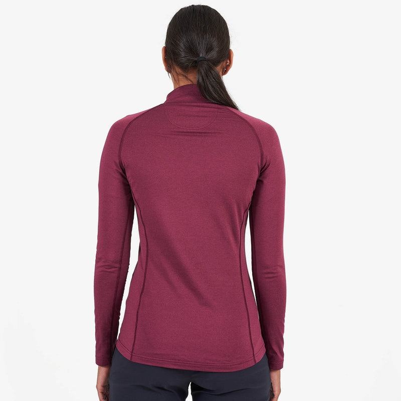 Montane Dart Thermo Zip Neck T-shirt Dam Mörklila | VMM1517CU