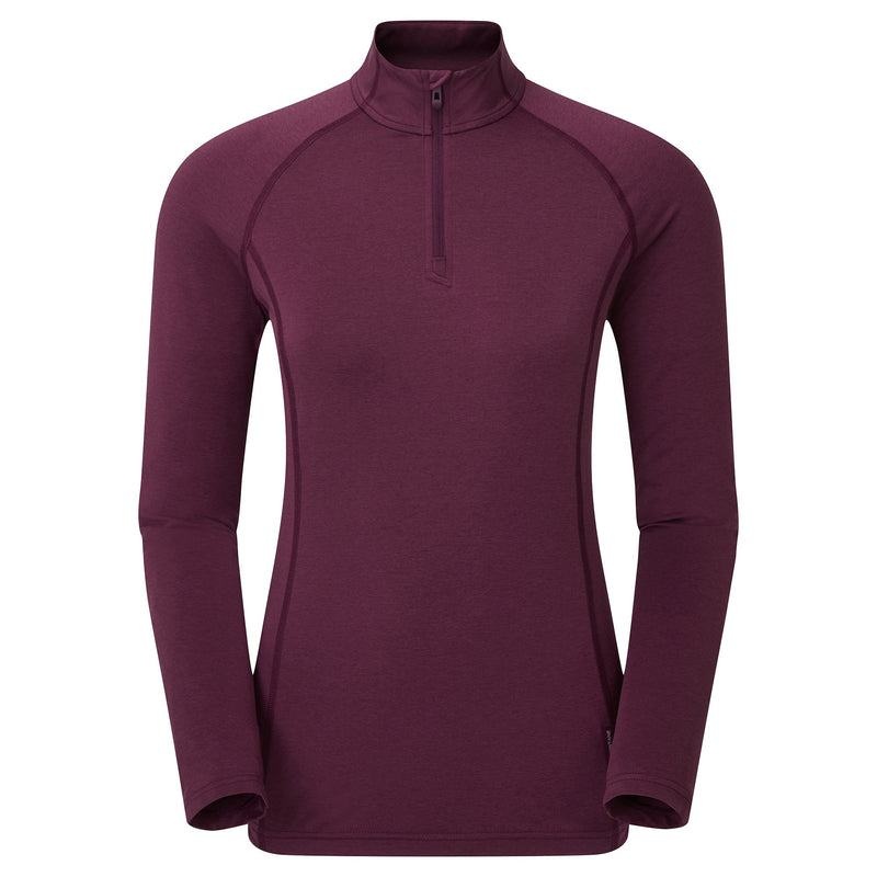 Montane Dart Thermo Zip Neck T-shirt Dam Mörklila | VMM1517CU