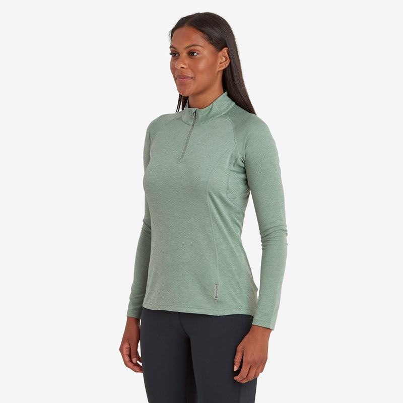 Montane Dart Zip Neck T-shirt Dam Grå Gröna | EZV5684WC