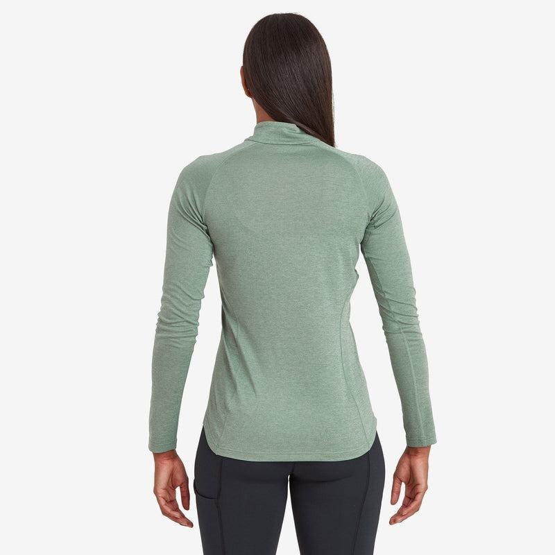 Montane Dart Zip Neck T-shirt Dam Grå Gröna | EZV5684WC