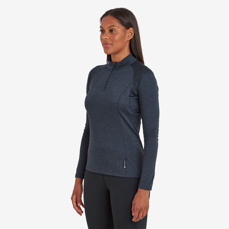 Montane Dart Zip Neck T-shirt Dam Mörkblå | JNI5773YH