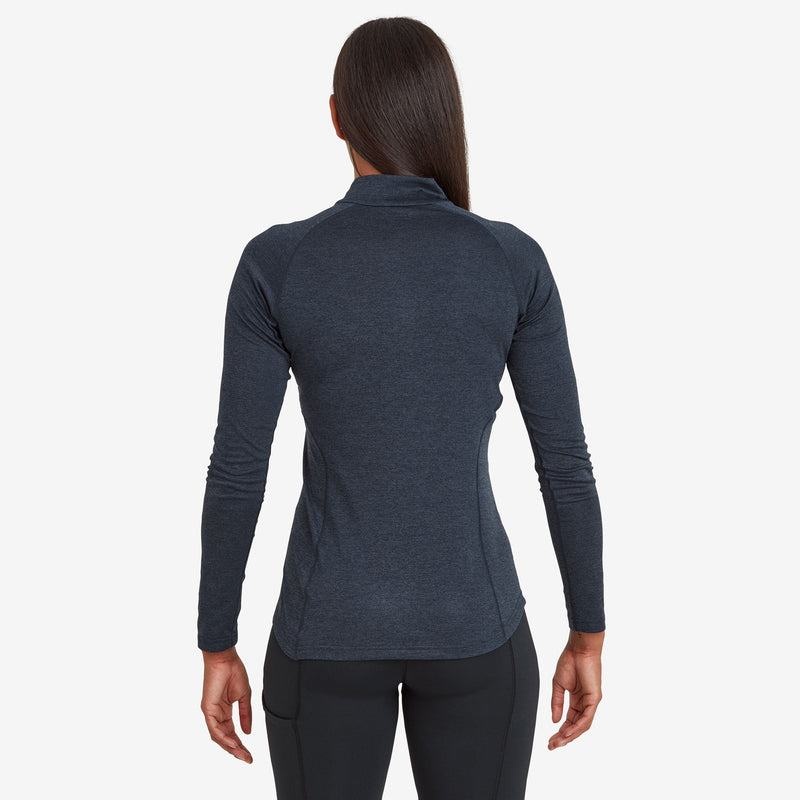 Montane Dart Zip Neck T-shirt Dam Mörkblå | JNI5773YH