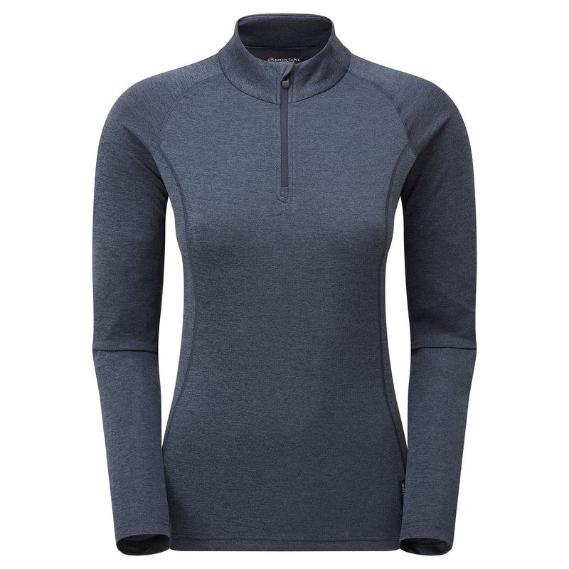 Montane Dart Zip Neck T-shirt Dam Mörkblå | JNI5773YH