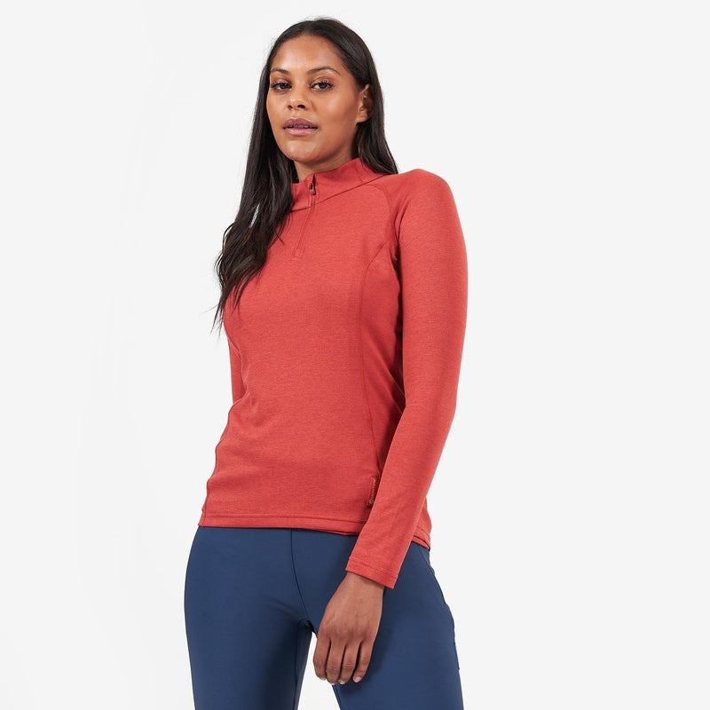 Montane Dart Zip Neck T-shirt Dam Orange Röda | XIK7490VA