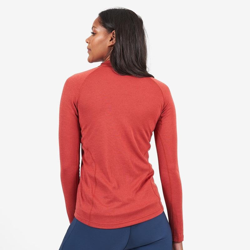 Montane Dart Zip Neck T-shirt Dam Orange Röda | XIK7490VA