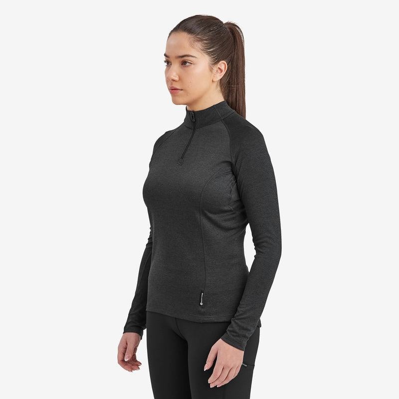 Montane Dart Zip Neck T-shirt Dam Svarta | ZYQ8764IE