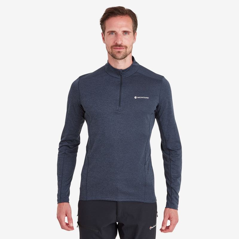 Montane Dart Zip Neck T-shirt Herr Mörkblå | TCM8069PG