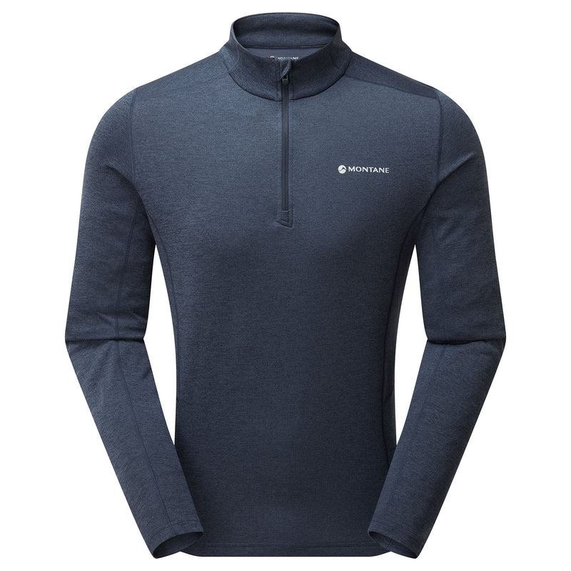 Montane Dart Zip Neck T-shirt Herr Mörkblå | TCM8069PG