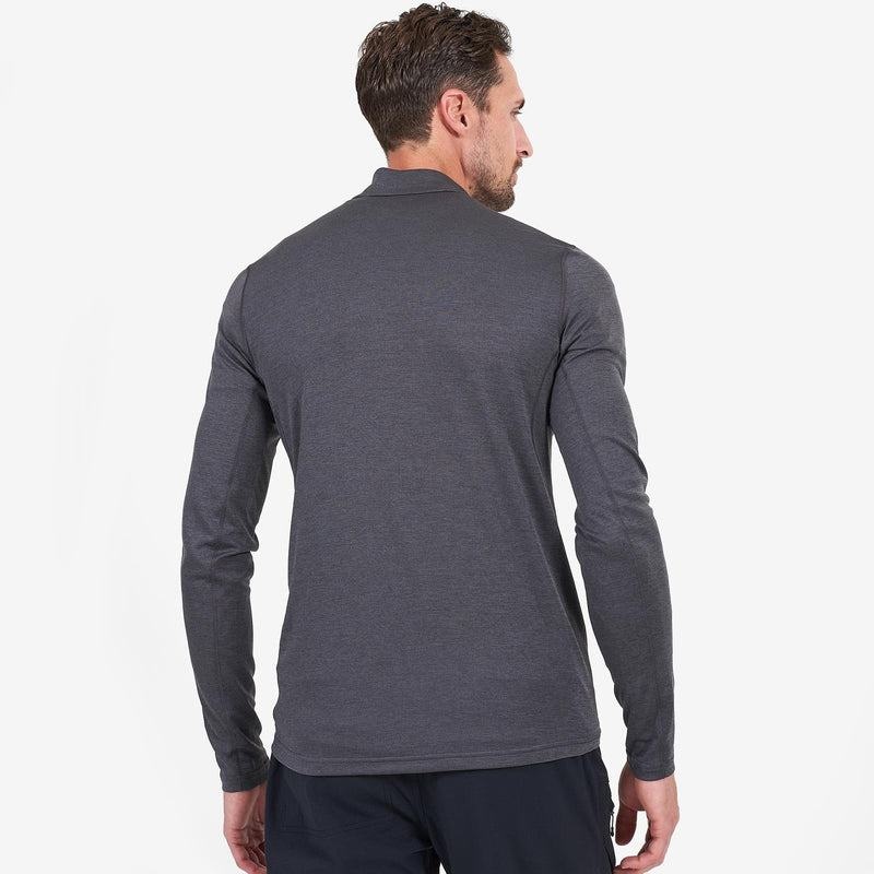 Montane Dart Zip Neck T-shirt Herr Mörkgrå | BYV199OP