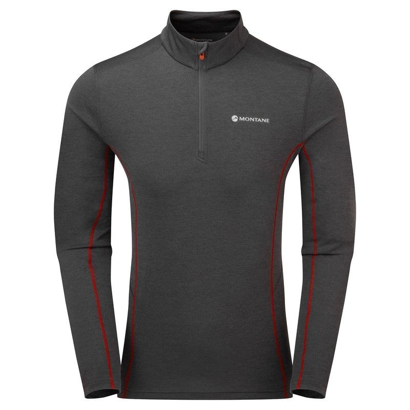 Montane Dart Zip Neck T-shirt Herr Mörkgrå | BYV199OP