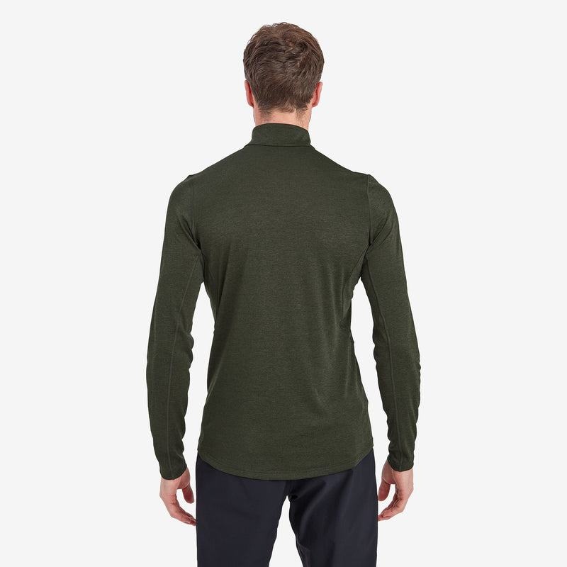 Montane Dart Zip Neck T-shirt Herr Mörkgröna | LYX4184TQ