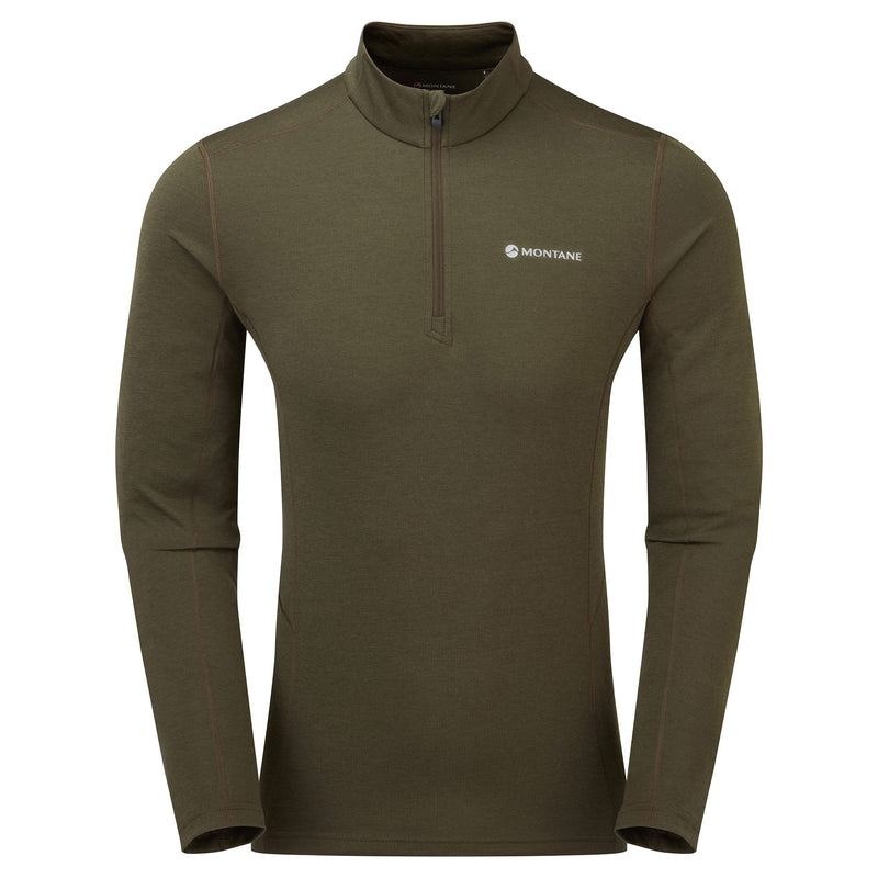 Montane Dart Zip Neck T-shirt Herr Mörkgröna | FXR9966KJ