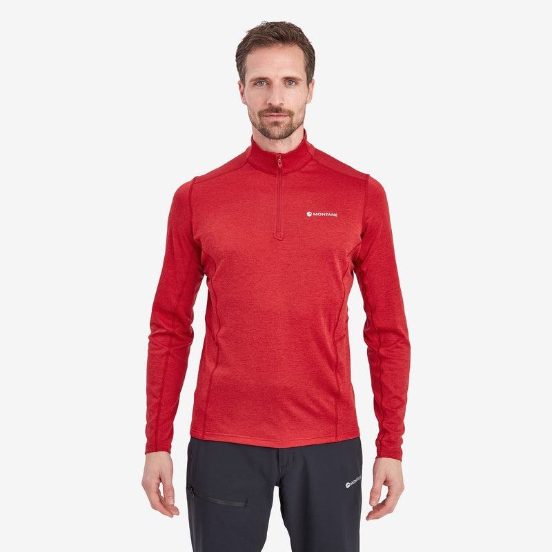 Montane Dart Zip Neck T-shirt Herr Mörkröda | NIY4721RO