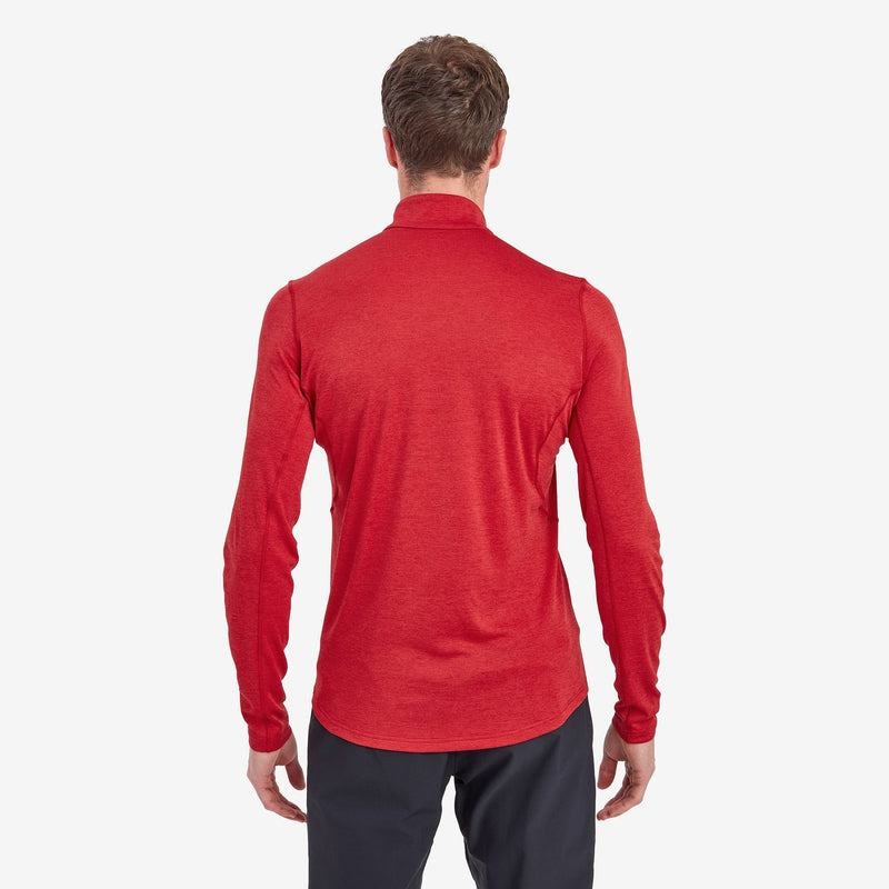 Montane Dart Zip Neck T-shirt Herr Mörkröda | NIY4721RO